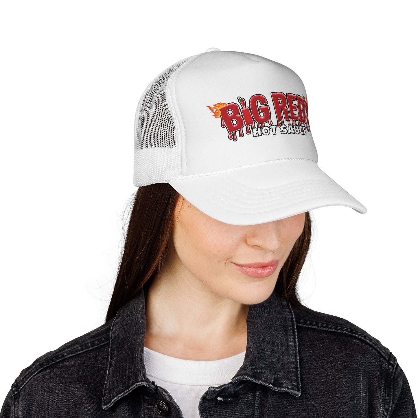 Big Red's Hot Sauce Trucker Cap — Spicy Flame Mesh Hat