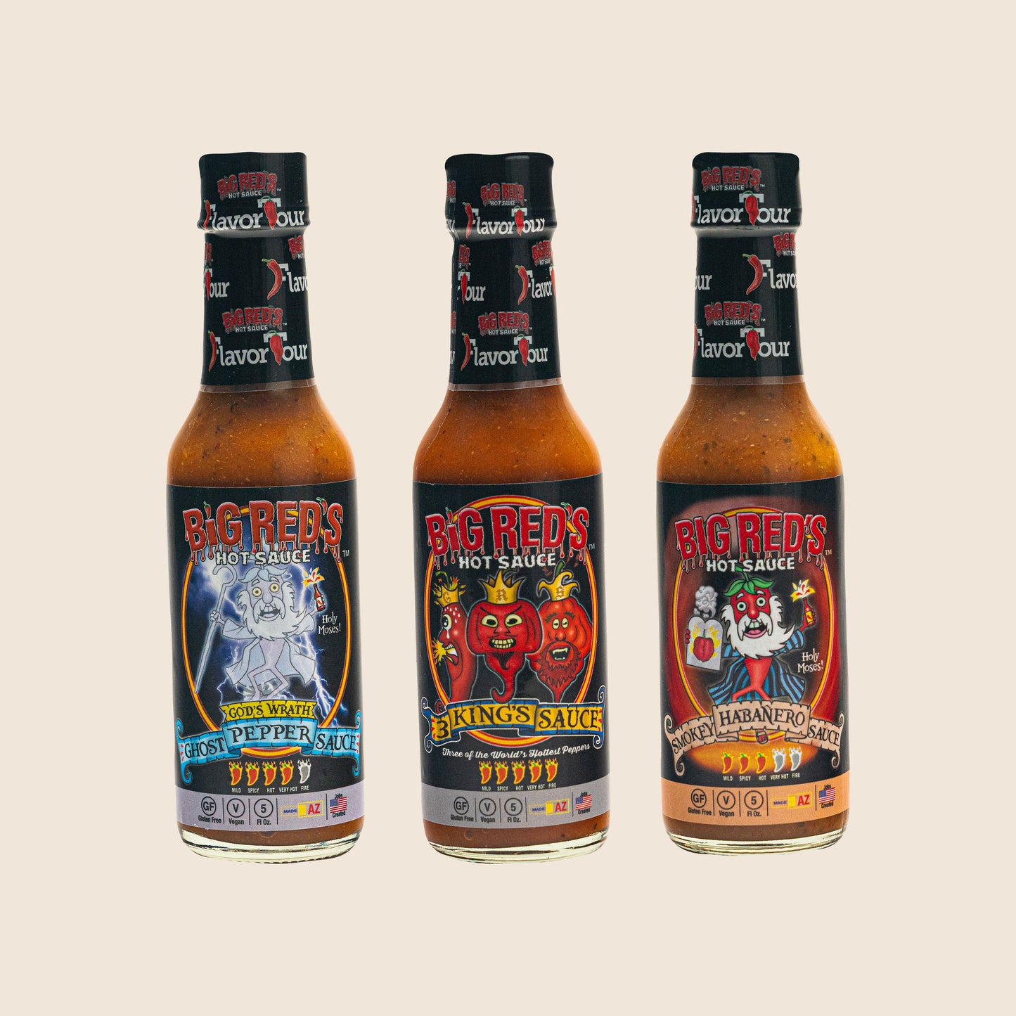 Spicy Pack Trio - Big Reds Hot Sauce