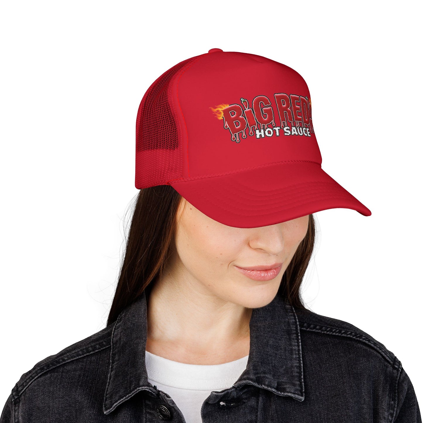 Big Red's Hot Sauce Trucker Cap — Spicy Flame Mesh Hat